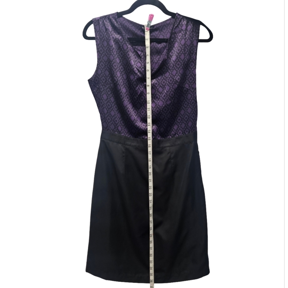 0005 Banana Republic Sleeveless Dress  Purple Black Party Office Workwear Size 4 - Picture 13 of 14